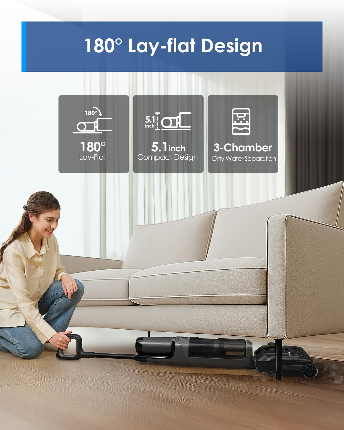 Tineco Floor ONE i6 Stretch offers up to 40 minutes runtime per charge.
