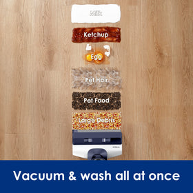 Tineco Floor ONE S5 digital display showing smart sensor settings for adaptive cleaning.