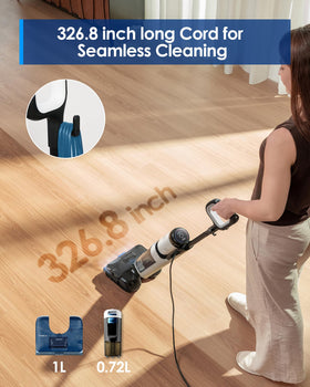 Tineco FLOOR ONE S6 Stretch 180-degree lay-flat enables cleaning under low furniture
