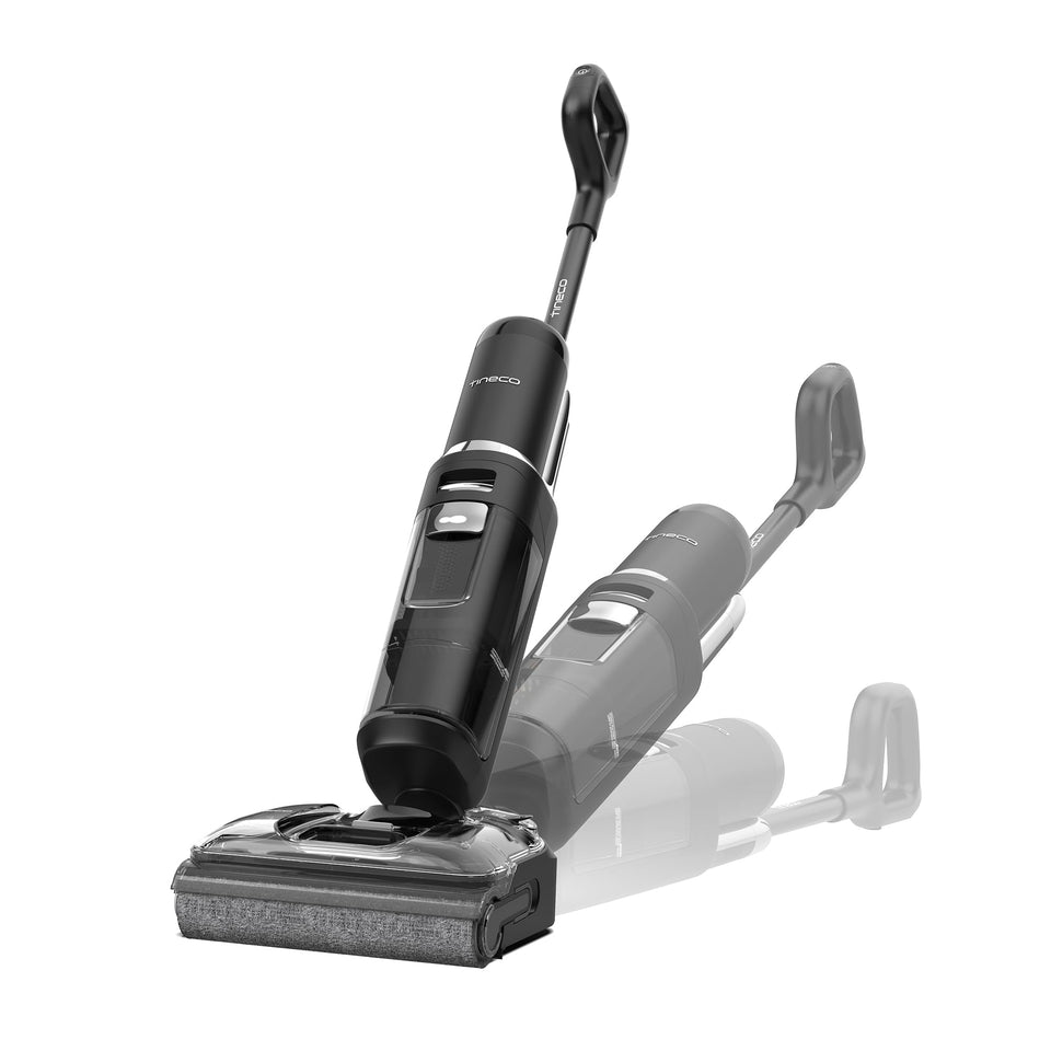 Tineco Floor One S7 Stretch in 180-degree lay-flat mode enabling under-furniture cleaning