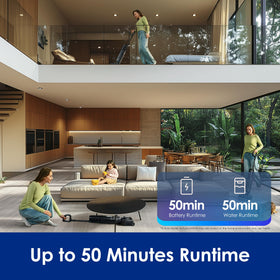 Tineco Floor One S7 Stretch demonstrates under-furniture reach for unseen dust