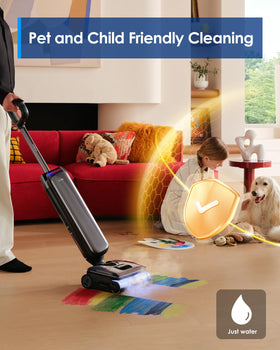 Tineco Floor One S9 Artist 320°F HyperSteam in action tackles grease and grime.