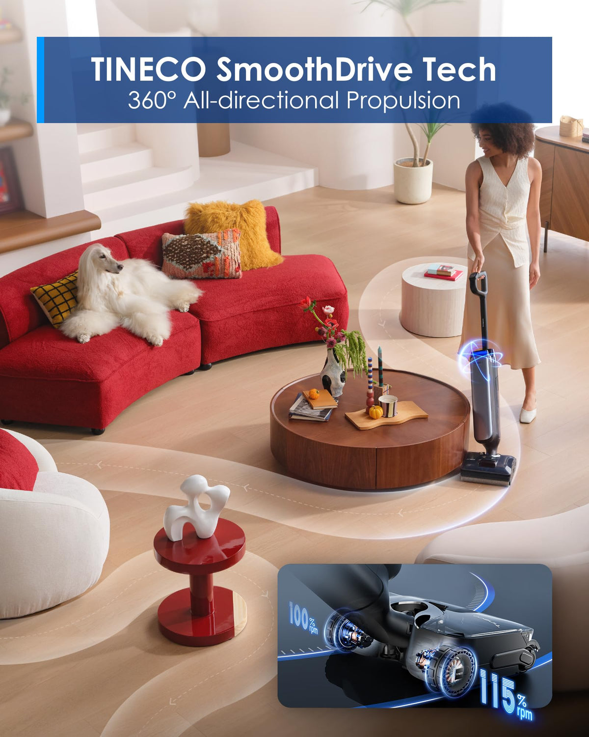 Tineco Floor One S9 Artist Pro 360-smoothdrive for easy maneuvering