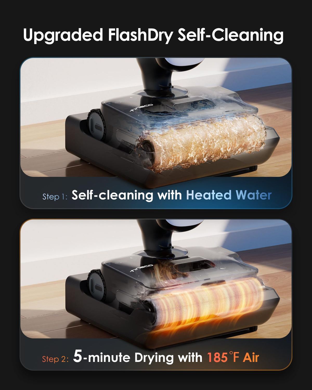 Tineco Floor One S9 Artist Pro dual-edge cleaning reaches edges