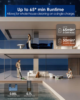 Tineco Floor One S9 Master 3.9-inch ultra-slim body fits tight spaces.