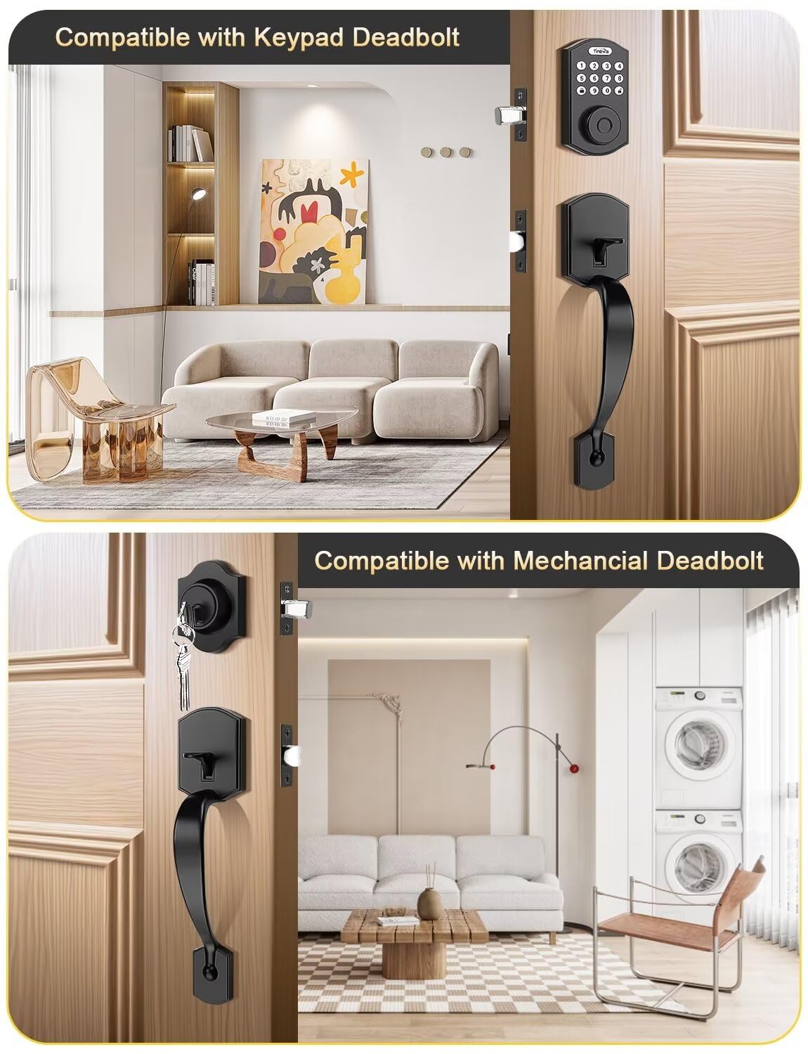 Tinewa Camelot Trim reversible interior lever for left or right-handed doors