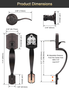Tinewa Camelot interior lever reversible for left or right-handed doors.