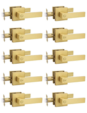Tinewa privacy lever square gold bathroom handle for private spaces