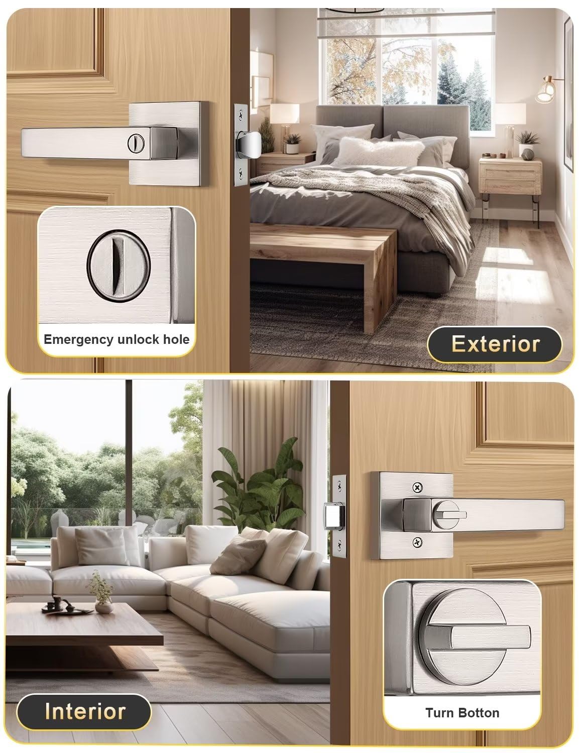 Tinewa privacy square handle packaging box with components