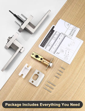 Tinewa privacy square handle demonstrating reversible mounting on a door