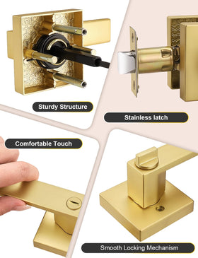 Tinewa reversible square lever gold for left and right doors