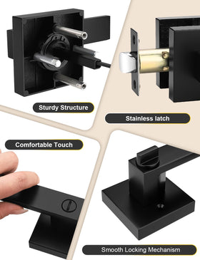 Tinewa reversible design square privacy lever for left or right-handed doors.
