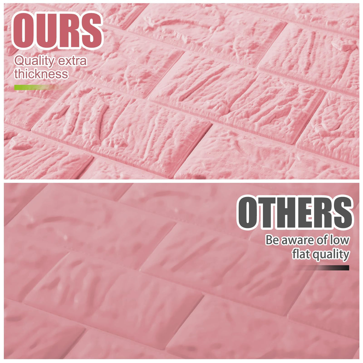 Tinlade 3D brick panel repaintable surface for color customization