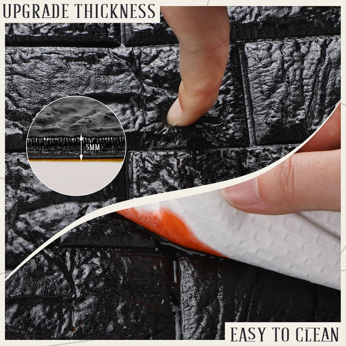 Tinlade self-adhesive black brick panel for quick DIY upgrades