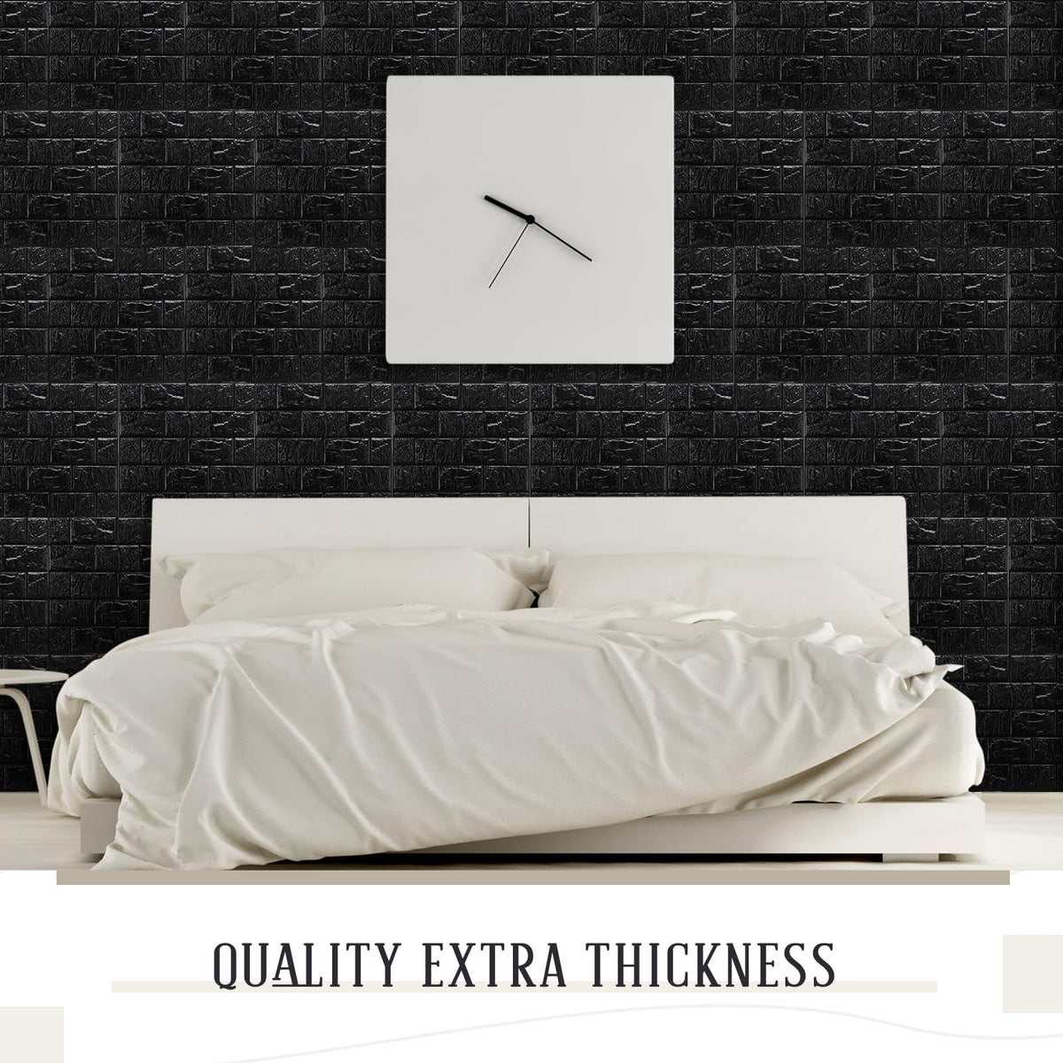 Tinlade black brick wall panel with durable adhesive for long-lasting use