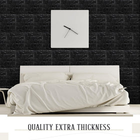 Tinlade black brick wall panel with durable adhesive for long-lasting use