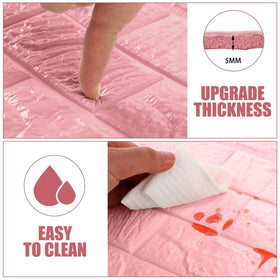 Tinlade pink brick wall tile ideal for living room feature wall