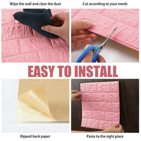 Tinlade foam brick wall panel pink offers soft texture and light sound dampening