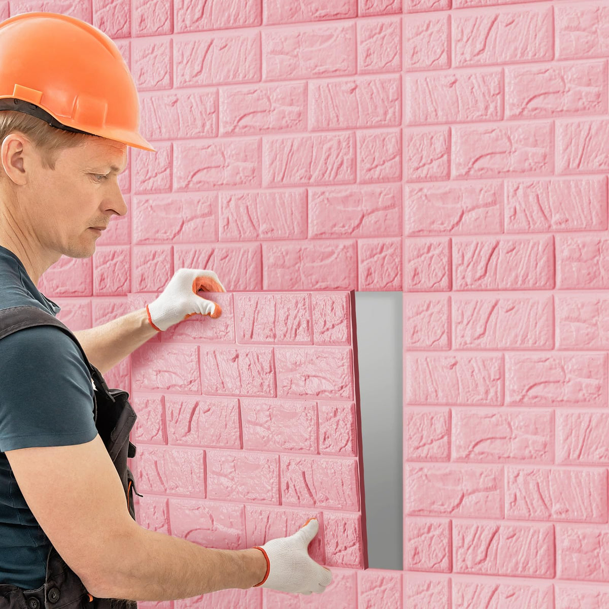 Tinlade pink faux brick wall tiles suitable for TV wall and stairs