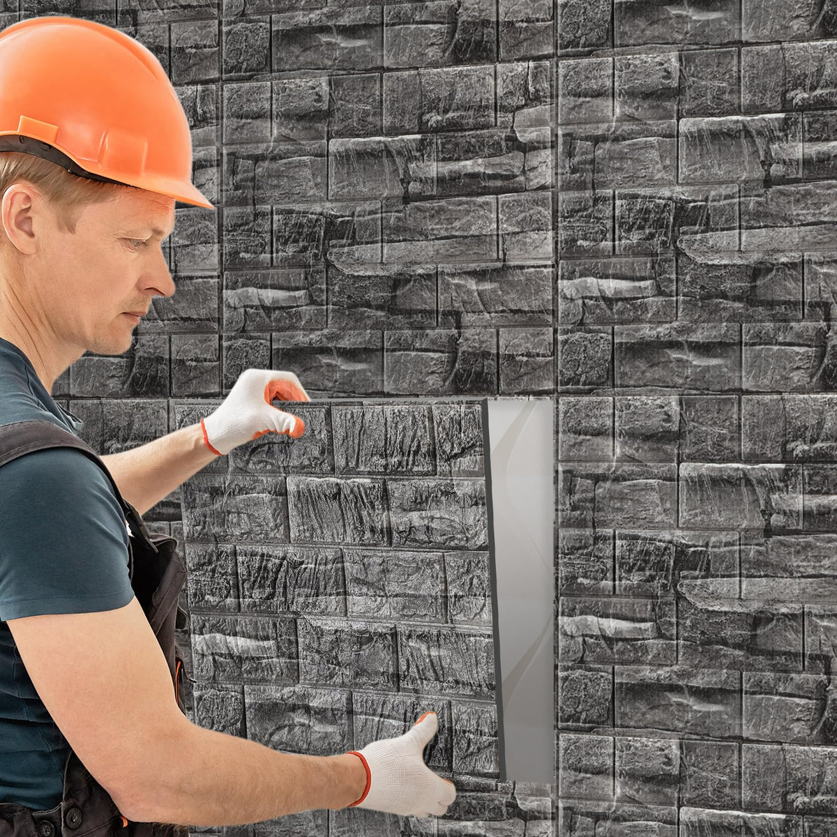 Tinlade Rock Black wall panel in a kitchen setting for easy refresh