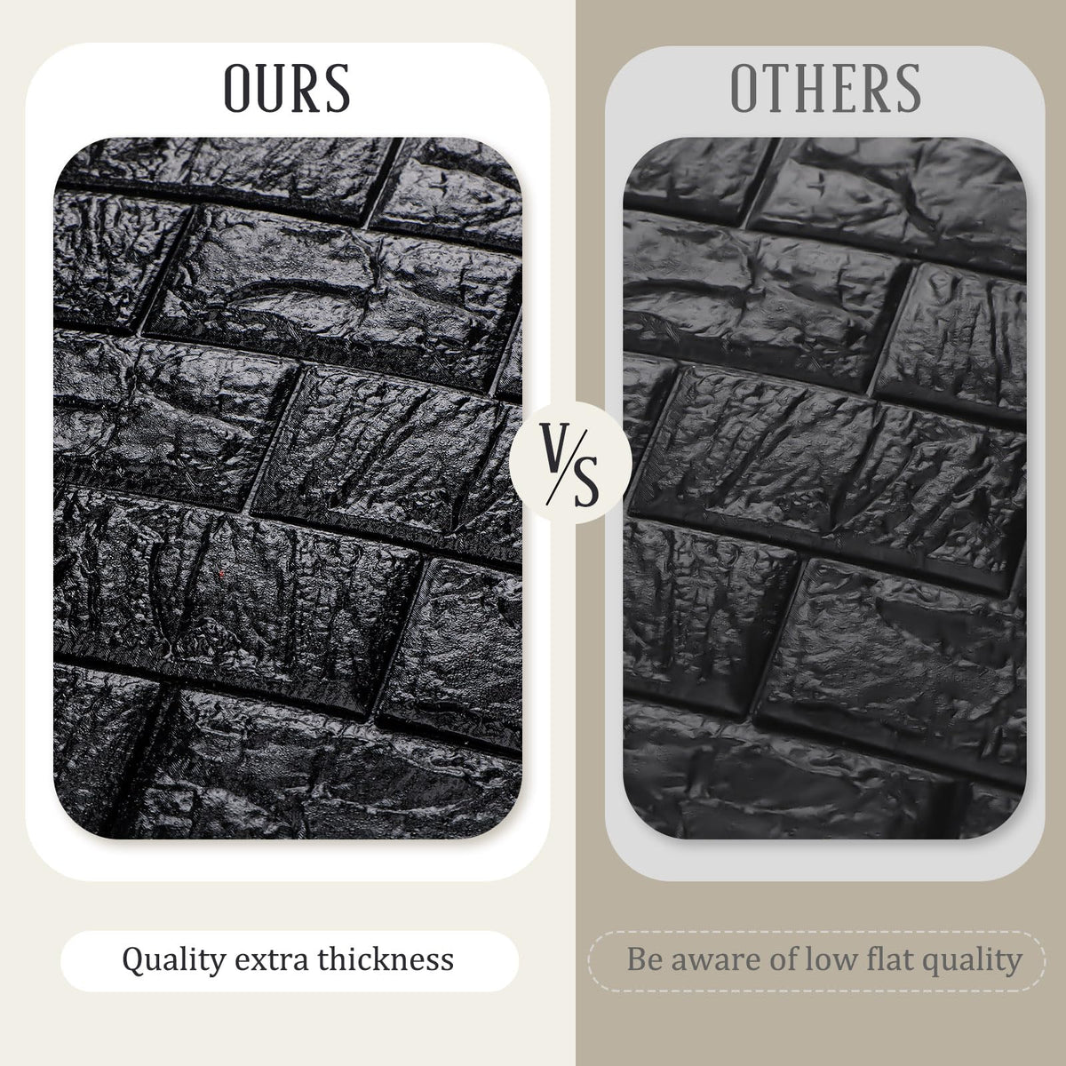 Tinlade foam brick tiles in black ideal for fast room refresh