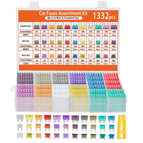 Tinrbip 1332pcs fuse kit mini fuses for quick car electrical protection