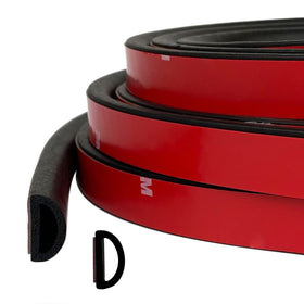 Tintvent D Shape EPDM foam seal on a 26ft roll showing durable weather protection.