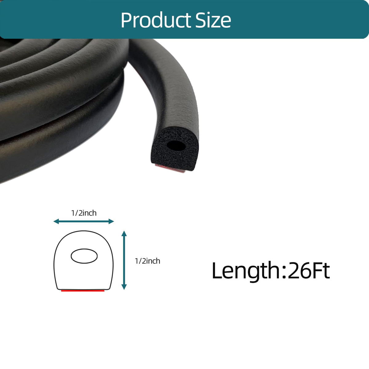 Close up of the foam rubber seal with tape highlights easy, strong adhesion for quick sealing.