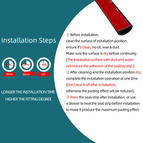 Tintvent peel-and-stick installation demonstrated with red protective film removal.