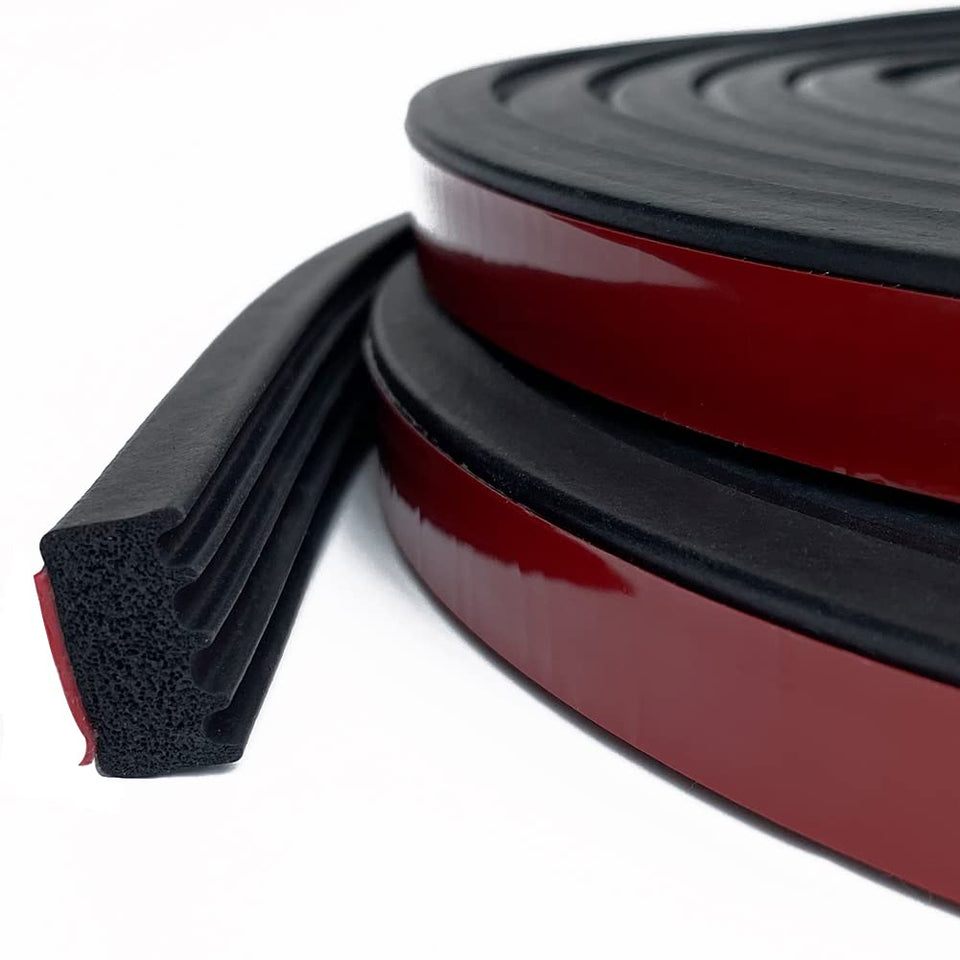 Tintvent ribbed seal with adhesive back for marine weather protection