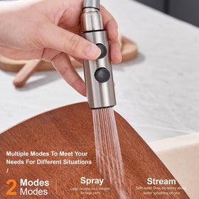 TIORIY two-function sprayer head switches between stream and spray for efficient cleaning