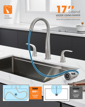 TIORIY dual-handle control demonstrates easy temperature adjustment.