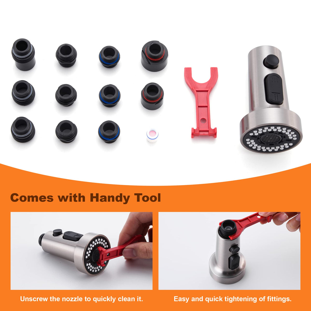 TIORIY silicone nozzles are easy to wipe clean after tasks.