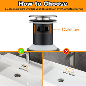 TIORIY pop-up drain tailpiece 1.25 inch, compatible with standard vanity plumbing.