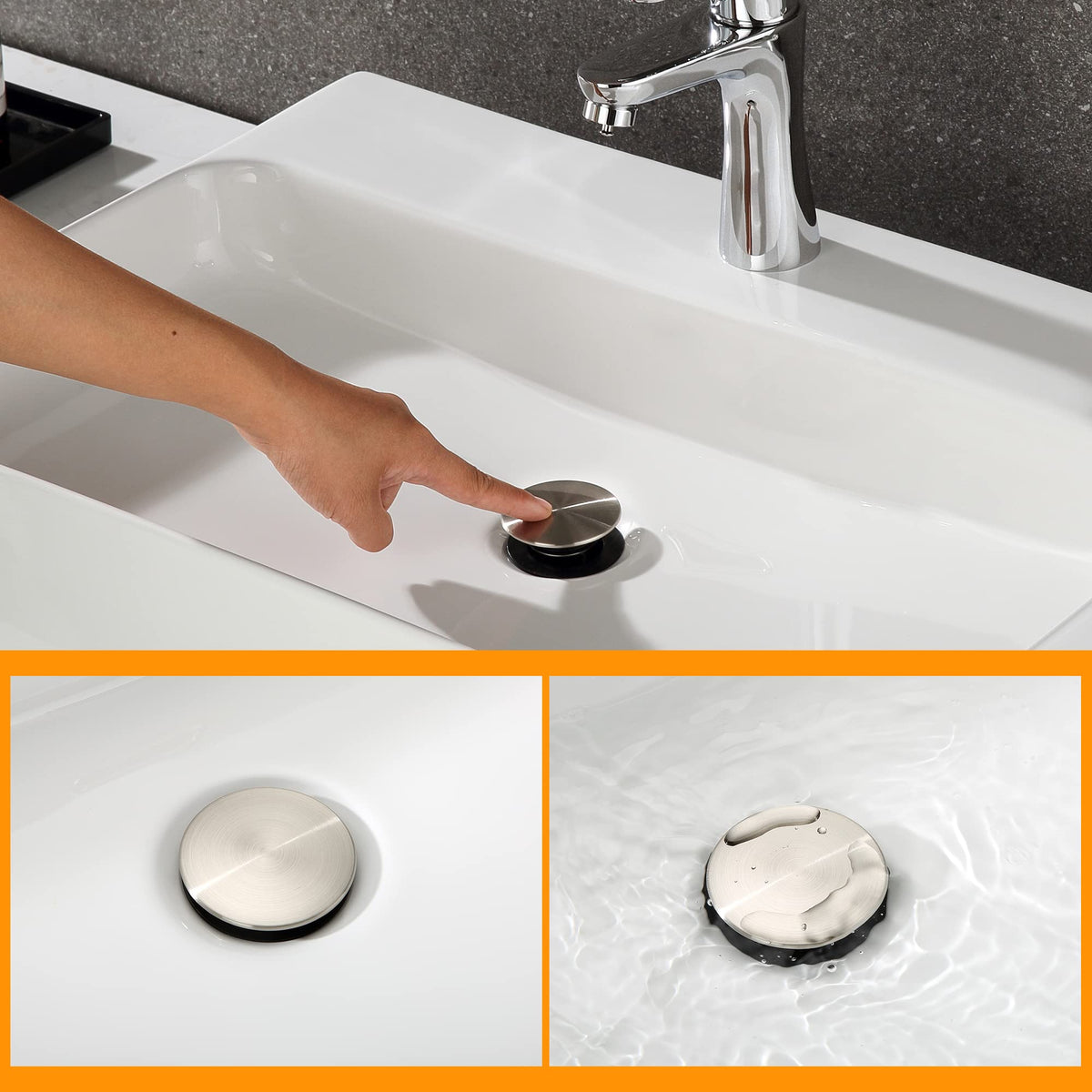 TIORIY ABS construction and durable finish in brushed nickel