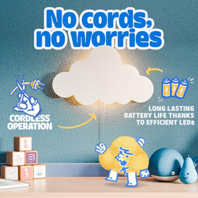 Tip perk battery-operated night light for kids' bedroom keeps cords away while staying cozy