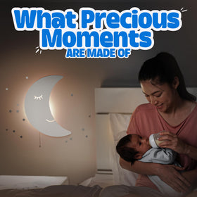 Tip perk floating cloud moon wall lamp in nursery offers gentle illumination for night hours