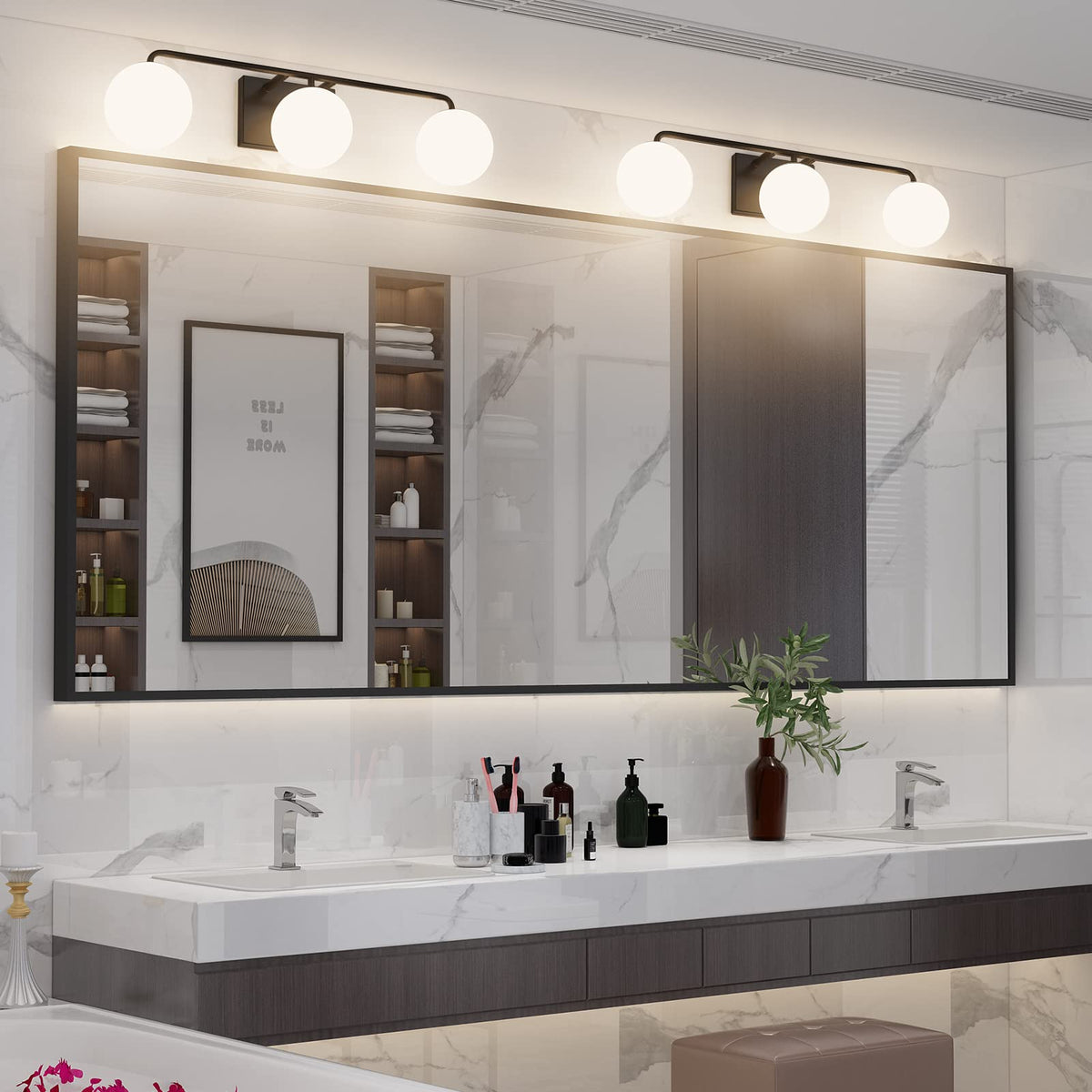 Tipace industrial-modern vanity light adds a contemporary touch to living areas