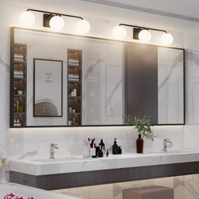 Tipace industrial-modern vanity light adds a contemporary touch to living areas