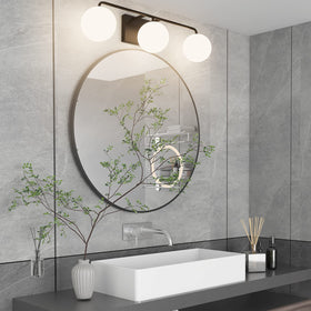 Tipace vanity light mounted up or down to fit space and style
