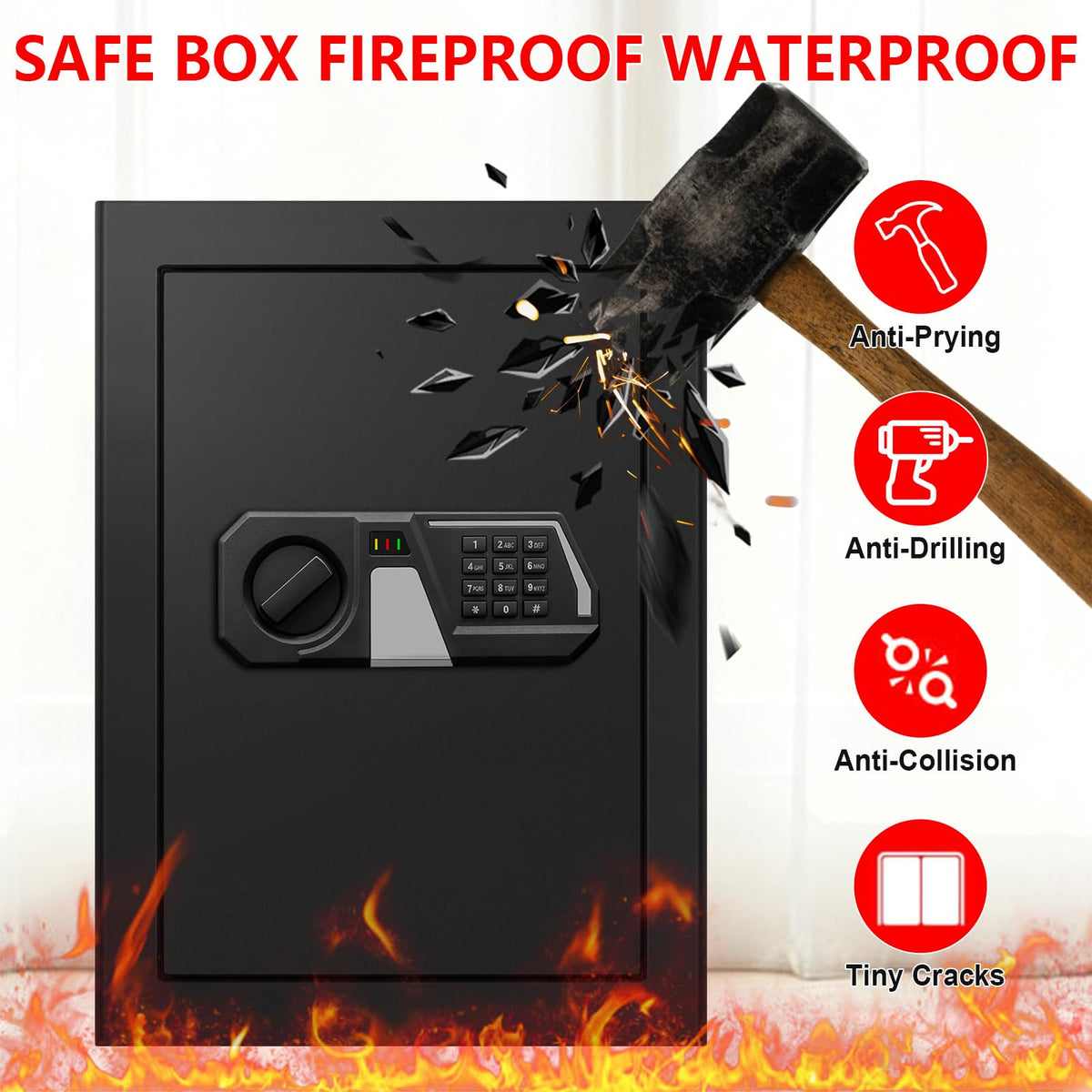 Tipiyajo safe pry-resistant door enhances security