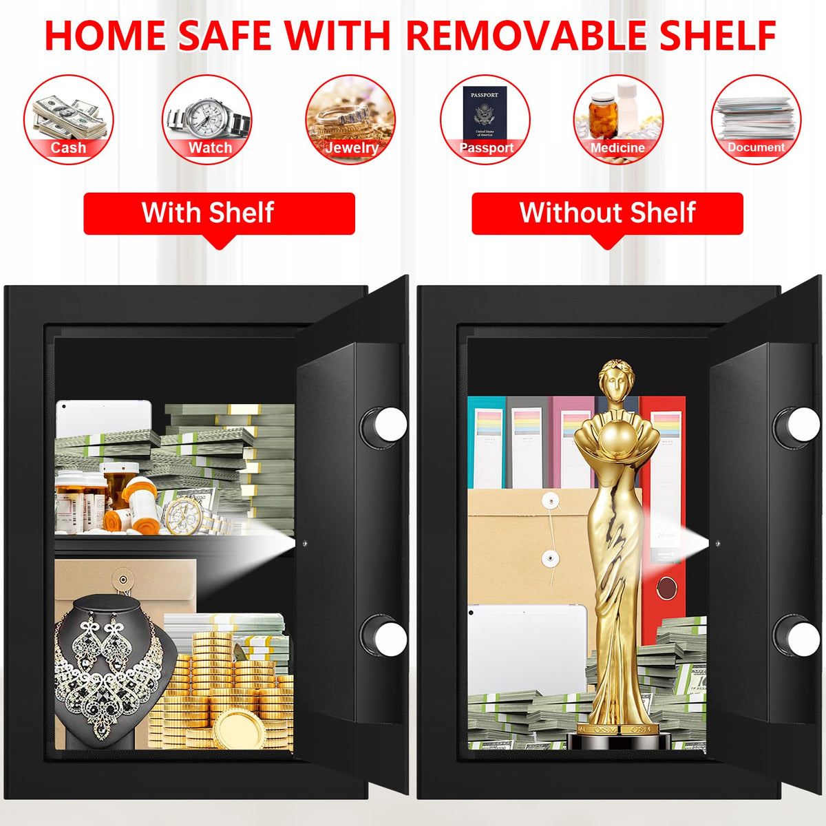 Tipiyajo safe removable shelf for organized storage