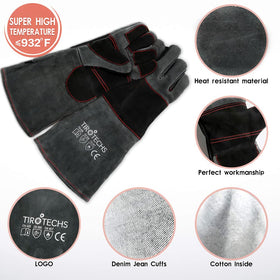 TIROTECHS Bite Proof Gloves with denim cuffs offer comfortable wear