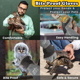 TIROTECHS Bite Proof Gloves with double leather palms provide robust protection