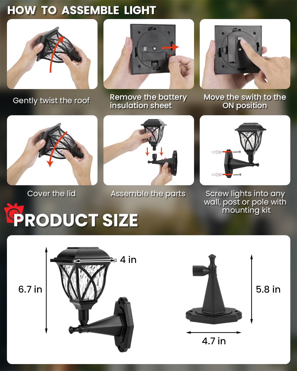 TISEJOY solar wall lantern along a garden wall adds inviting light