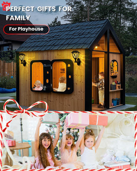 TISEJOY solar wall lantern illuminating a playground with soft glow