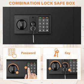 Tiskgg combination lock with emergency keys and password option.