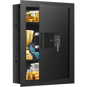 Tiskgg fireproof wall safe between studs with front view for discreet storage.