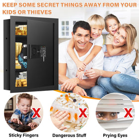 Tiskgg flush-mount design hides the safe behind art or decor.