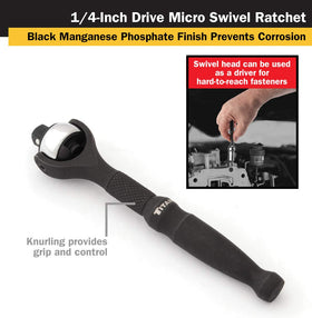 Titan 11313 knurled handle enhances grip and control during use.